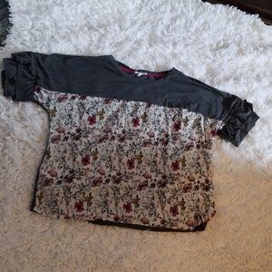 Gray and floral top